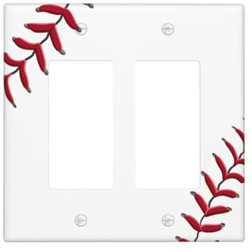 Baseball-Doppel-Gang-Wippschalter, dekorative Lichtschalter-Abdeckung, 2-Gang-Wandplatte, Steckdosenabdeckung