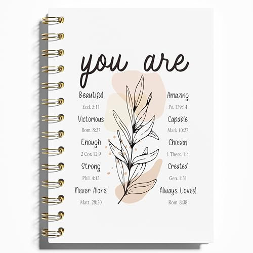 WFSM Inspirierendes christliches Notizbuch – christliches Geschenke, Tagebuch, tägliches Gebetstagebuch, Spiral-Bibel-Notizbuch, christliches Geschenk, spirituelles Tagebuch für Frauen, 14 x 21 cm