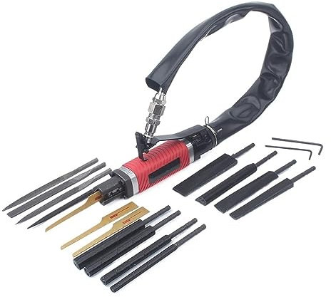 USKI Lufthammer-Kit Hochwertige Druckluft-Säbelsäge mit doppeltem Verwendungszweck, pneumatische Feile, Polierwerkzeuge, Luftschneidewerkzeug mit Pad-Stangen