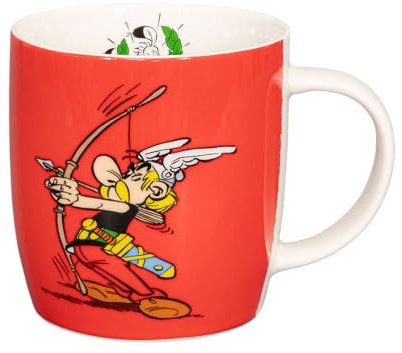 tea4chill Könitz Kaffeetasse Asterix - Bogenschießen - Tir à l'arc. Teetasse 350ml, Porzellan. Design modern, bunt