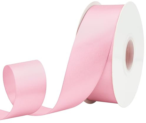 GTYBOVA Satinband 40mm X 45m Rosa Schleifenband Dekoband Bänder zum Basteln Stoffbänder für Hochzeit Taufe Und Geburtstagsgeschenk