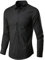 Herrenmode Business Freizeit Reine Farbe Langarmhemd Top Bluse Herren Hemd Zwei Taschen