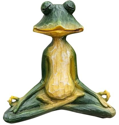 Yoga-Pose, Frosch-Skulptur, Froschfigur, meditierende Froschfigur, meditierende Froschfigur, Yoga-Pose, Frosch-Skulptur, Statue für Zen-inspirierte Heimdekoration und Yoga-Räume