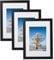 Atryinous Lot de 3 cadres photo, format A4, 21 x 30 cm, noirs, en bois MDF, avec passe-partout en papier, pour photos au format A5, 15 x 21 cm, à poser ou à suspendre des photos/posters/albums
