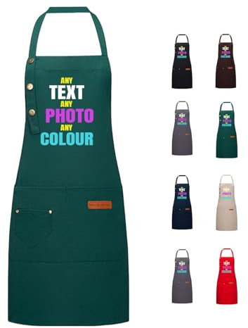 Personalised Apron for Women, Printed Logo Any Text Photo, Aprons for Cooking, Kitchen, BBQ, Coffee house, Cooking Gifts for Men Women #7