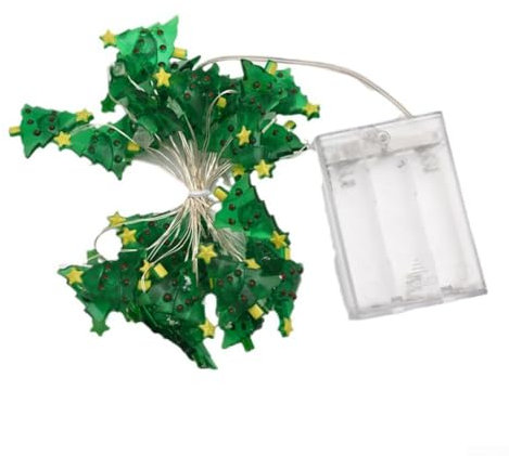 Besttoolifes Filo di luci a LED per albero di Natale, alimentato a batteria, luci decorative per interni, 2 m, 20 luci, 5 m, 50 luci, decorazione natalizia (2 metri, 20 luci)
