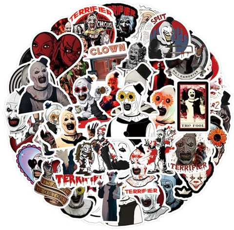 50 Pcs Halloween Horror Stickers for Kids Teens Adults Boys Girls Gift,Horror Stickers Pack for Laptop,Skateboard,Luggage,Car,Bike, Cup,Computer,Water Bottle Decor,Vinyl Waterproof Stickers