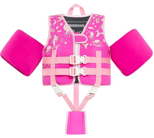Gogokids Kinder Schwimmweste Schwimmärmel, Kleinkind Jacken-Stil Schwimm-Auftrieb Schwimmhilfe mit Verstellbaren Gurten Kinder Schwimmweste für Jung und Mädchen (2-3 Jahre / 15-19 KG)