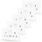 JIMEIDA Double Switched 5 Pack White 13 Amp with USB-A And Type-C Charging Ports PC Panel Wall Outlet Power Socket