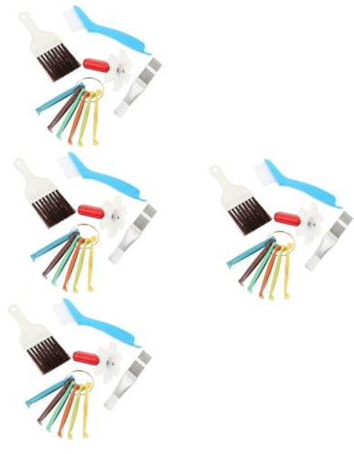 OUNONA 4 Set aria termosifone pettine spolverino booster scovolino per termosifoni scovolino termosifoni spazzola per la pulizia delle pinne strumento per raddrizzare le pinne plastica