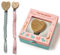 Portaciuccio in Legno con Clip a Cuore, Cordino Intrecciato, Sicuro per Bambini, Compatibile con Tutti i Ciucci (Rosa, Pulcino)