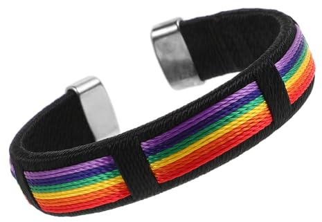 AKOOSY Regenbogenarmband mit Einzigartigem Design für Frauen aus Polyester Verstellbares Partnerarmband Zartes für Partys und Freundschaftsgeschenke