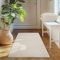SIMPEX Läufer Teppich Creme 60x100 cm Kurzflor Teppich Waschbar, weich & rutschfest, modernes einfarbiges Design für Schlafzimmer, Küche & Flur