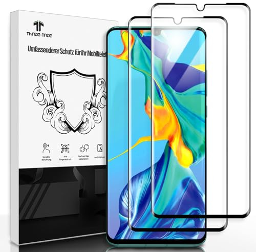 Three-Tree Schutzfolie für Panzerglas für Huawei P30 Pro/New Edition, [2 Stück] [Kompatibel mit dem Fingerabdrucksensor] 9H Härte Handy Folie für Huawei P30 Pro/New Edition
