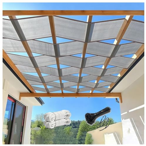 Fascia Ombreggiante per pergola Teli per Pergolati Onde Fasce Copertura Tetto in Pieno per pergola e Gazebo Telo Copertura a Onda da Esterno per Serre Terrazze Giardino
