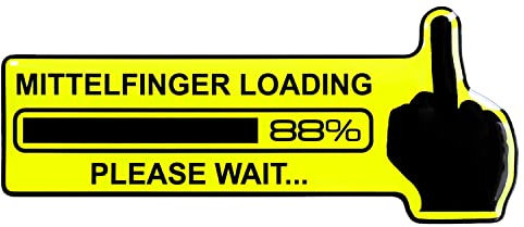 BIKE-label Auto Aufkleber 3D Mittelfinger Neon Gelb für Motorrad Handy Laptop Tablet 910010