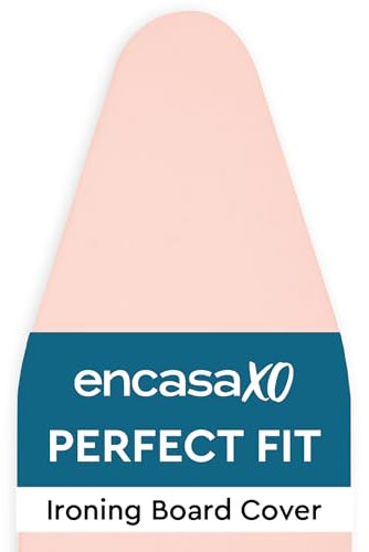 Encasa XO Ironing Board Covers (125x39 cm) Elastic Tightening with Thick 4 mm Felt Padding, Easy Fit, Scorch Resistant, Plain Colors- Powder Pink
