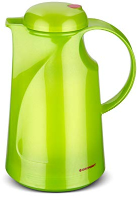 ROTPUNKT Isolierkanne 280 LEONIE 1,0 l | Zweifunktions-Drehverschluss | BPA Frei- gesundes trinken | Made in Germany | Warm + Kalthaltung | Glaseinsatz | shiny pear