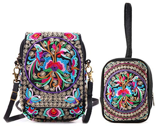 Goodhan Vintage Handmade Women Mini Crossbody Bag Cellphone Pouch Small Handbag Coin Purse Size: OneSize