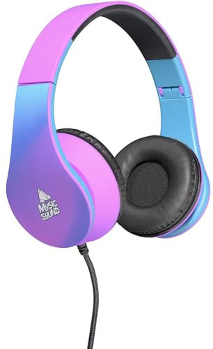 Music Sound | HEADBAND Filo Fantasy | Cuffie on Ear Archetto Estensibile con Filo - Jack 3.5 Mm - Colore Viola
