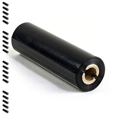 20 Rollen - Thermotransfer Farbband mit NUT 1/2 Zoll (ca. 13mm) HARZ Premium Qual: 318 | 110mm x 74m (Breite x Länge) | Farbe: schwarz | Thermotransferrolle für Desktopdrucker | HUTNER