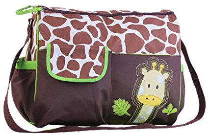 hong Wu Multifunktionale Mama-handtaschen-große Kapazitäts-Baby-windel-windel-wickeltasche wasserdichte Taschen-Tasche Giraffen-Muster Mit Grün Brim