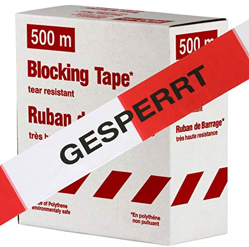 Warnband GESPERRT rot-weiß 80 mm extrem reißfest 500m lang Flatterband