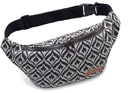 Leon Gürteltasche Bauchtasche Hüfttasche 100% Baumwolle Fanny Pack Belly Belt Moon Bag Bumbag Boho Hippie Tribal (GT Lotus_SW)