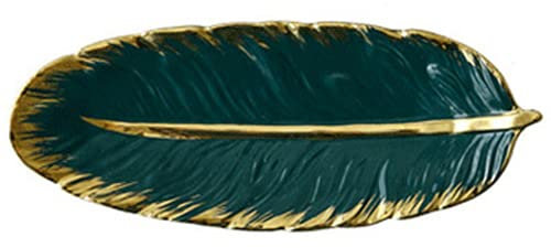 PAYNAN Assiette en céramique en forme de feuille de bananier - Pour fruits - Accessoire de décoration de la maison