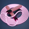 Buosha Corde à sauter lumineuse LED pour enfants adultes fitness - Sauterelle en PVC avec poignée en caoutchouc rose - 2,8 m