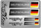 4er Set Aufkleber mit Fahne Flagge und wahlweise Name Sticker für Auto Fahrrad Motorrad Roller Helm im Rallye Racing Design R156 (10 Deutschland, Ohne Wunschname)
