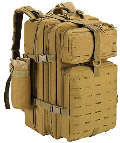 Mochila Táctica 45L Militar, Paquete de Asalto Molle de Gran Capacidad Impermeable Bolsa para Ejército, Mochilas de Marcha para Emergencias de 3 Días Caza Senderismo Acampada Actividad al Aire Libre