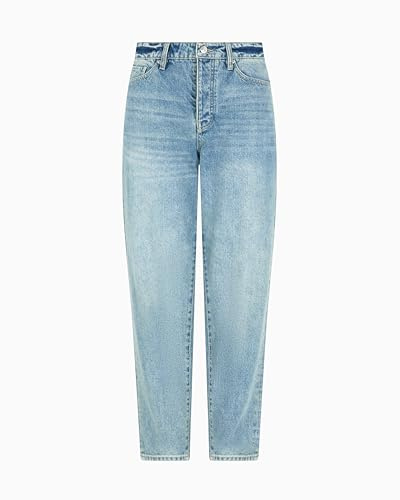 A|X ARMANI EXCHANGE - Jeans zanahoria para mujer, mezclilla azul, mezclilla azul, talla 27