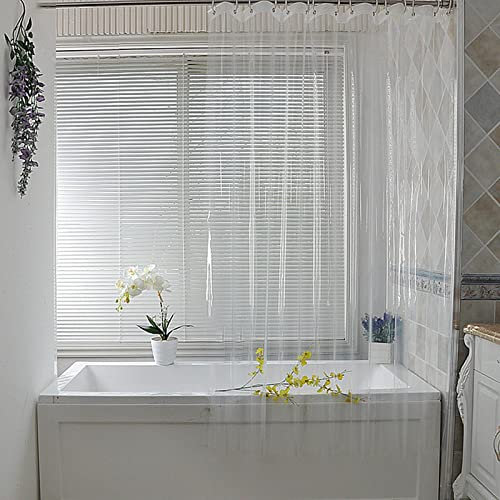 Tenda da Doccia Tenda da Doccia Trasparente Tenda da Doccia in Plastica Bianca Impermeabile Bagno di Casa Tenda da Doccia Antimuffa 90X200 Cm Bianco