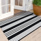 Fußmatten für den Außenbereich, 70x109 cm, Schwarz und Weiß, Outdoor-Teppich, Baumwolle, handgewebt, maschinenwaschbar, geschichtete Fußmatten für Veranda/Bauernhaus/Küche/Eingang/Terrasse