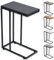 SG Traders C Shaped Side Table Coffee Table End Table Under Sofa Living Room Table Snack Laptop Holder Stable Metal Frame for Bedroom Office Sofa Bed Side Table Easy to assemble (Black)
