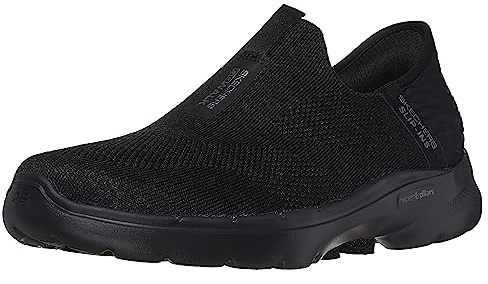 Skechers Go Walk Women's 6-Fabulous View Hands Free Slip On Sneaker, Black, 3 UK