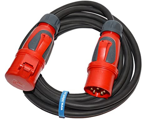 HILARK Stromverlängerungskabel H07RN-F 5x6 32A OnPD Grip (50 Meter) Schwarz