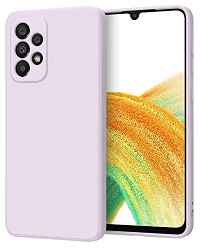 AK Kompatibel mit Samsung Galaxy A33 5G Hülle Silikon Handyhülle mit Microfiber Stoßfeste Schutzhülle Hülle für Samsung A33 6.4 (Violett)