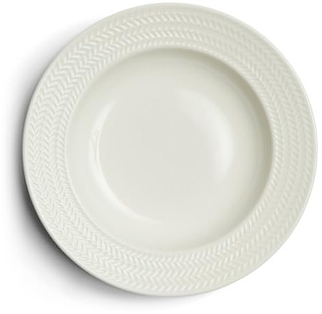Rivièra Maison - Runde Salatschüssel in W01 - Weiß aus P80 - Porzellan, Höhe 4,5 cm