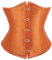 WLFFW Unterbrust Corsage Satin Korsett Damen Sexy (EUR(34-36) M, Orange)