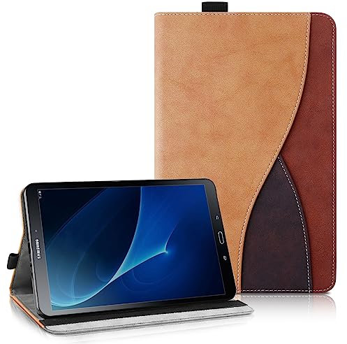AsWant Étui Coque Compatible avec Samsung Galaxy Tab A 10.1 2016 SM-T580/T585/T587, Housse de Protection avec Fonction Support Coque Tablette Samsung Tab A6 (Marron)