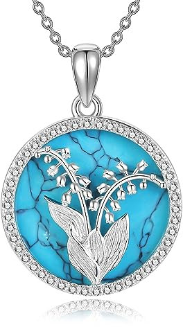 ONEFINITY Lily of the Valley Necklace 925 Sterling Silver Lily Flower Pendant Necklace for Women Girls