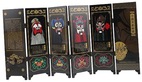 Abaodam Kleiner Bildschirm Zen- Faltwand Chinesische Lackwaren Mini- Raumpanel Mini-Desktop-faltbildschirm Raumtrenner Dekorative Lackwaren Raumteiler Aus Holz Teilung Hölzern Schreibtisch