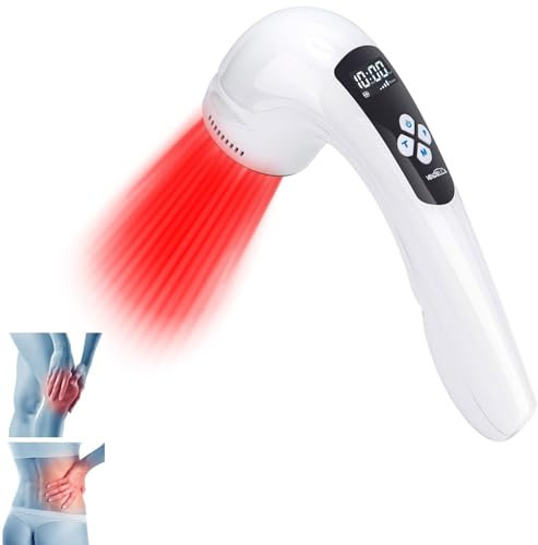 VENDELLA 2023 Lampe Infrarouge, Lumière Rouge Thérapie, 808Nm+650Nm Deux Longueurs D'Onde Laser Lampe De Luminothérapie Portable Pour Les Articulations, Les Muscles, Les Épaules, Les Genoux Et Le Dos