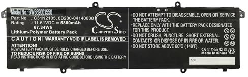 vhbw batteria sostituisce Asus 0B200-04140000, C31N2105 per notebook (5800mAh, 11,61V, Li-Poly)