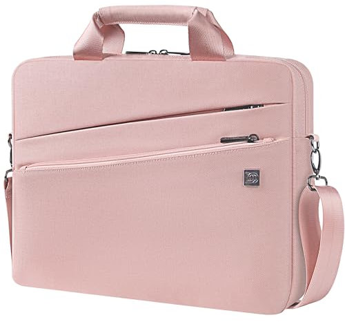 DOMISO 15-15,6 Pouces Imperméable Sacoche de Protection Ordinateur Portable Sac à Bandoulière Serviette pour 15.6 Lenovo IdeaPad ThinkPad/HP Pavilion 15 ENVY 15 / Dell XPS 15, Rose