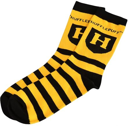 Elbenwald Harry Potter Socken Hufflepuff Logo für Herren Damen Unisex Gelb-Schwarz - 40-43
