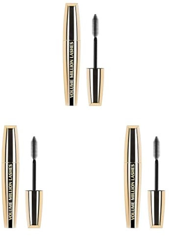 L'Oréal Paris Volume Million Lashes Mascara schwarz, Wimperntusche für extra Volumen und Defintion, mit Wimpern-Multiplizier-System (1 x 10,7ml) (Packung mit 3)