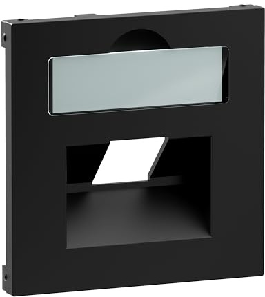 LEGRAND, SEANO Abdeckung 1x RJ45 für Datendosen von Metz, Telegärtner und Rutenbeck, inkl. Beschriftungsfeld, Farbe: Schwarz lackiert, 765358